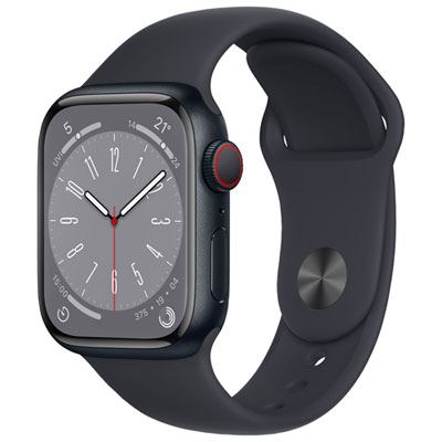 Apple Watch Series 8 (Gps + Cellulaire) Avec Boîtier De 41 Mm En Aluminium Minuit Et Bracelet Sport Minuit Par Koodo - Petit/moyen - Paiement Balance Mensuel