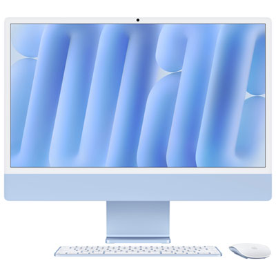 Imac De 24 Po D'apple (Automne 2024) - Bleu (Puce M4 D'apple/processeur Graphique 10 Coeurs/ram 16 Go/ssd 512 Go) - Français