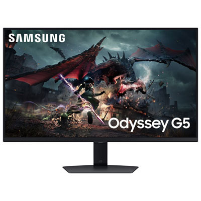 Open Box - Samsung Odyssey G5 32" WQHD 180Hz 1ms GTG IPS LCD FreeSync Gaming Monitor (LS32DG500ENXZA) - Black