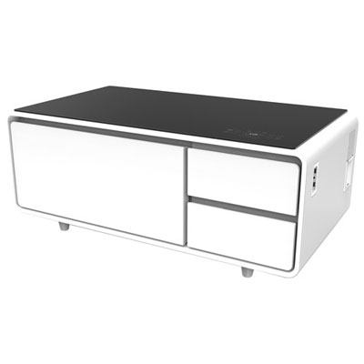 Open Box - Sobro Smart Coffee Table with Refrigerated Drawer - White