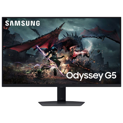 Open Box - Samsung Odyssey G5 27" WQHD 180Hz 1ms GTG IPS LCD G-Sync/FreeSync Gaming Monitor - Black