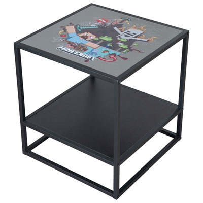 Image of Minecraft Side Table with Storage Shelf - Multi-Colour