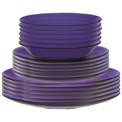 Duralex Lys 18-Piece Tempered Glass Dinnerware Set - Saphir