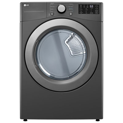 Open Box - LG 7.4 Cu. Ft. Electric Dryer (DLE3470M) - Middle Black - Perfect Condition