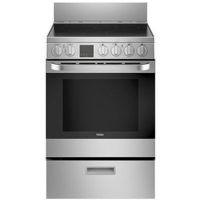 "Open Box - Haier 24"" 2.9 Cu. Ft. Convection Smooth Top Electric Range (QCAS740RMSS) - Perfect Condition"
