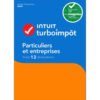 TurboImpôt Particuliers et entreprises 2024 (PC) - 3 User - 12 Returns - French - Digital Download
