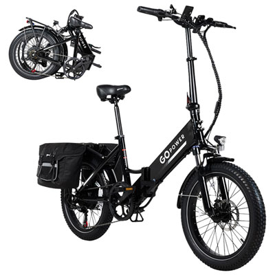 GoPowerBike GoPlus Step-Through Fat-Tire Electric Cruiser Bike (500W Motor/80km Range/32 km/h Top Speed)- Black
