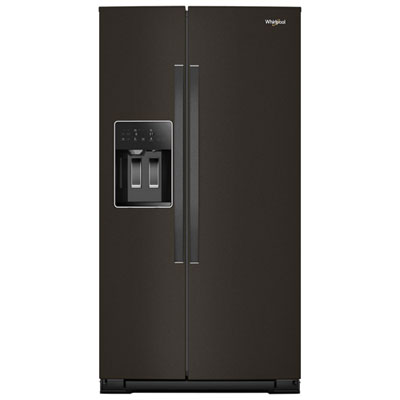 Réfrigérateur À Congélateur Juxtaposé À Profondeur De Comptoir 36 Po 20,85 Pi³ Avec Distributeur D'eau Et De Glace Whirlpool (Wrsc5536Rv) - Inox Noir Solid, great fridge