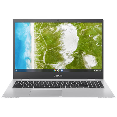 "ASUS CX1500 15.6"" Chromebook - Intel Celeron N4500 - 8GB LPDDR4X - 128GB SSD - ChromeOS - Silver - w/3 month of Google AI Pro"