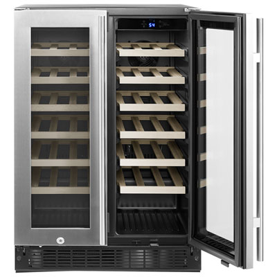Insignia 21-Bottle / 64-Can Dual Zone Wine/Beverage Cooler (NS-BC2ZSS1-C) - Only at Best Buy