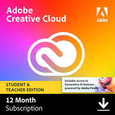 Adobe Creative Cloud Student & Teacher Edition ( PC/Mac) - 1 User - 1 Year - Digital Download