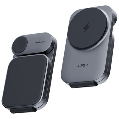 Station De Chargement Magnétique Repliable 3-En-1 Qi2 Magfusion Z D'aukey - Gris Spatial Love it! Best for traveling