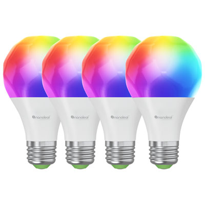 Ampoule Del Intelligente/wi-Fi A19 Essentials De Nanoleaf Avec Capacité Matter - Paquet De 4 - Blanc Et Couleur Love these