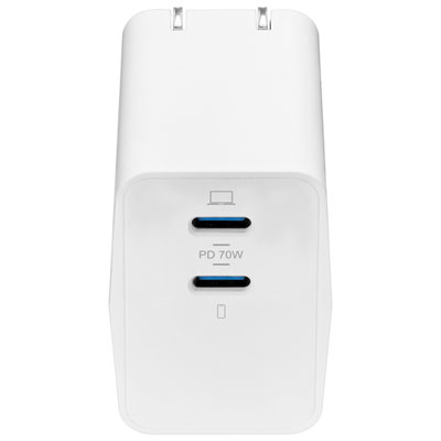 Chargeur Mural À Deux Ports Usb-C Gan De 70 W D'insignia (Ns-Pw370C2W25-C) - Exclusivité Best Buy Best charger
