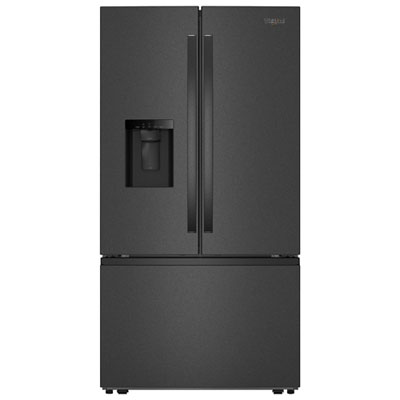 Réfrigérateur À Deux Portes 29,58 Pi³ 36 Po Avec Distributeur D'eau Et De Glaçons De Whirlpool (Wrff3536Sv) - Acier Inoxydable Noir Great size