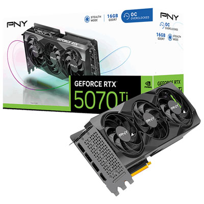 Image of PNY GeForce RTX 5070 Ti OC Triple Fan 16GB GDDR7 Video Card