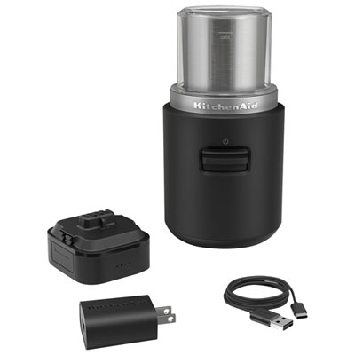 KitchenAid Go Cordless Blade Coffee Grinder with Battery - Black Matte