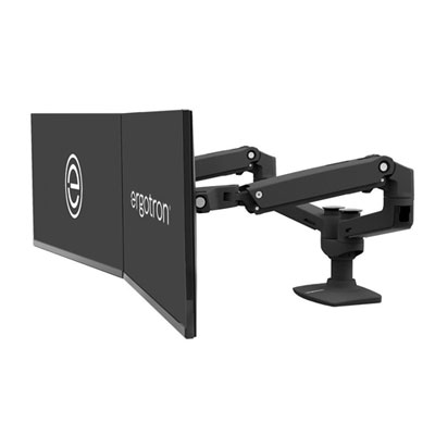 Open Box - Ergotron LX Dual Side-by-Side Monitor Arm (45-245-224) - Matte Black