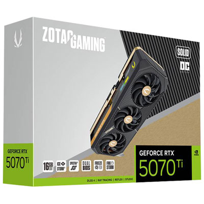 ZOTAC Gaming GeForce RTX 5070 Ti Solid OC 16GB GDDR7 Video Card