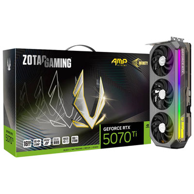 Image of ZOTAC Gaming GeForce RTX 5070 Ti AMP Extreme Infinity 16GB GDDR7 Video Card