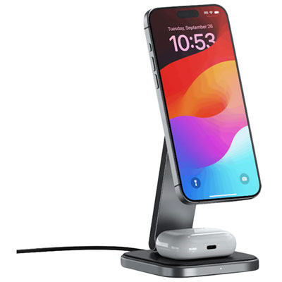 Satechi 2-in-1 Foldable 15W Qi2 Wireless Charging Stand - Space Grey Love the product charges my  devices very good will buy again