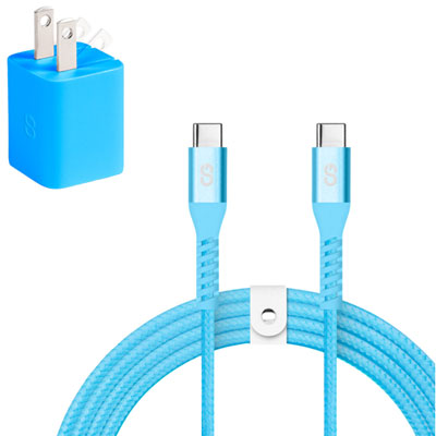 LOGiiX Vibrance 30W USB-C GaN Wall Charger with 1.5m USB-C Cable - Turquoise