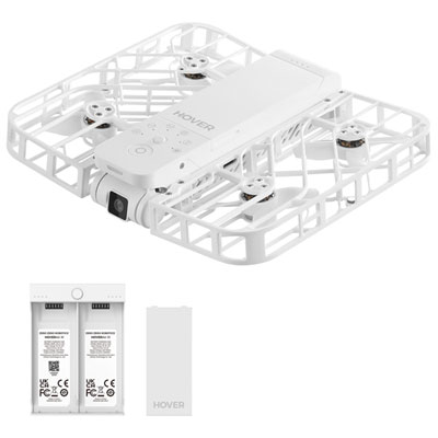HoverAir X1 Quadcopter Drone Combo with Camera, Extra Battery & Charging Hub - White Great Self-Flying Drone