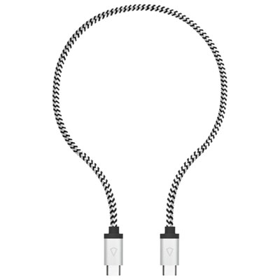 LBT 0.3m (1 ft.) Braided USB-C to USB-C Cable (LBTBW0103) - Black/White 