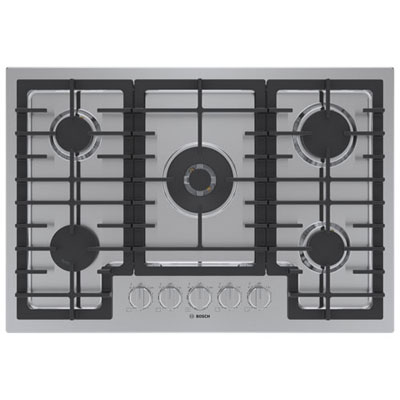 "Open Box - Bosch 30"" 5-Burner Gas Cooktop (NGM8058UC) - Stainless Steel - Scratch & Dent"