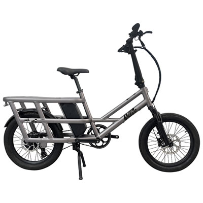 Ollie Flip Cargo Step-Through Electric City Bike (500W Motor / 96km Range / 32km/h Top Speed) - Silver