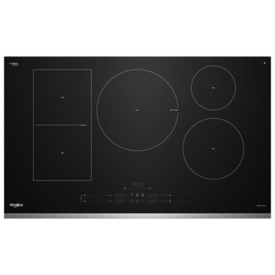Image of Whirlpool Intelligent 36   5-Element Induction Cooktop (WCIT7536SS) - Black Glass/Stainless Steel