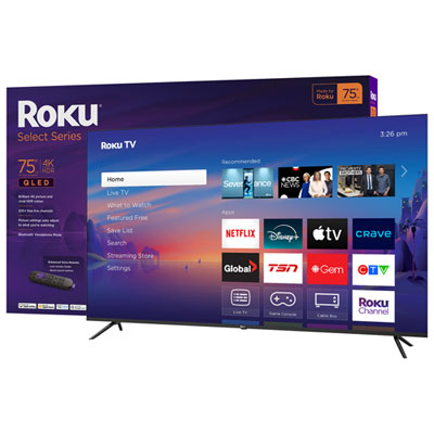 Roku Select Series 75" 4K UHD HDR10 QLED Dolby Audio Roku OS Smart TV (75R5C5CA) - 2025 - Great for Streaming - Only at Best Buy