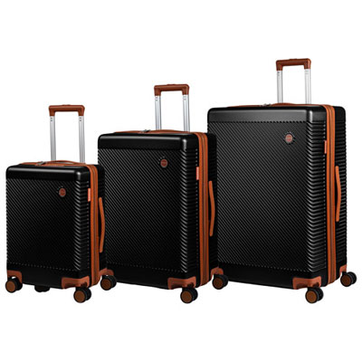 Open Box - Champs Dream Collection 3-Piece Hard Side Expandable Luggage Set - Black