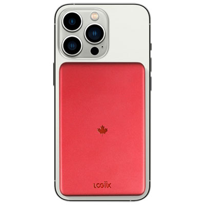 Chargeur Portable Usb-C De 5000 Mah Et 20 W Piston Power Slim Mag De Logiix Avec Magsafe - Rouge Canada Love this thin and Canada Red power bank