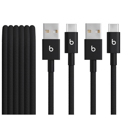 Câble Tissé Usb-A À Usb-C De 1,5 M (4,9 Pi) De Beats By Dr. Dre (Mdgh4Ll/a) - Noir Éclair - Ensemble De 2 Love this cable