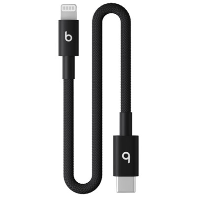 Beats By Dr. Dre 0.2m (0.65 ft.) USB-C to Lightning Woven Cable (MEQM4LL/A) - Bolt Black