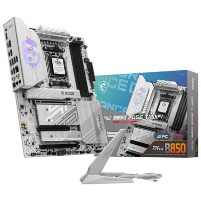Carte Mère Mpg B850 Edge Ti Wifi Atx Am5 De Msi Pour Processeurs Ryzen 9000/8000/7000 D'amd Great Mid Tier board for white build