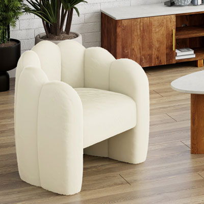 Inspire Fabric Accent Chair - Ivory