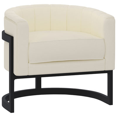 Inspire Contemporary Boucle Fabric Accent Chair - Ivory