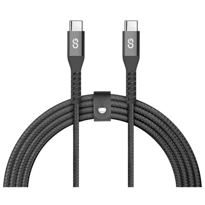 LOGiiX Vibrance 1.2m (3.9 ft.) Braided USB-C to USB-C Cable - Black