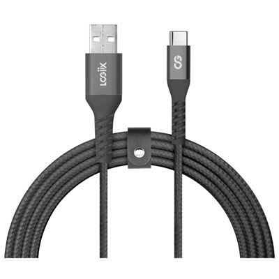 Câble Tissé Usb À Usb-C De 1,2 M (3,9 Pi) Vibrance De Logiix (Lgx-13959) - Noir