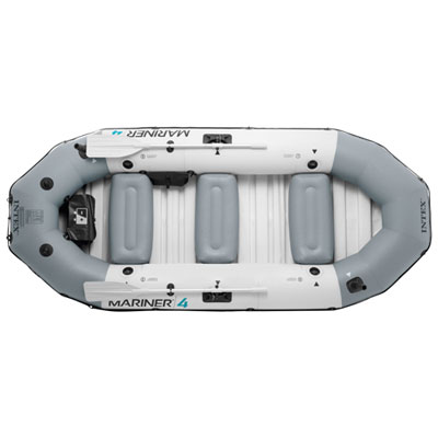Intex Mariner 4 10.75 ft. 4-Person Inflatable Boat with Oars - Grey