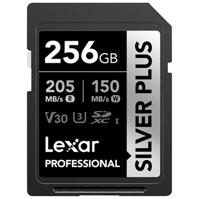 Lexar Professional Silver Plus 256GB 205MB/s UHS-I SDXC Memory Card