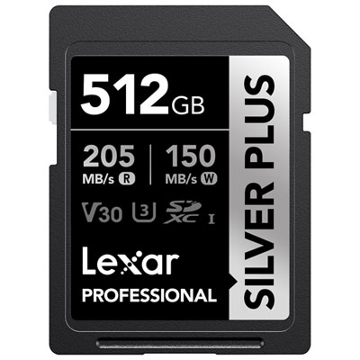 Lexar Professional Silver Plus 512GB 205MB/s UHS-I SDXC Memory Card