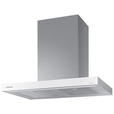 "Open Box - Samsung Bespoke 30"" Wall Mount Range Hood (NK30CB600W12AA) - White Glass - Scratch & Dent"