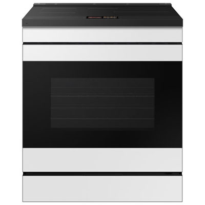 "Open Box - Samsung 30"" 6.3 Cu. Ft. True Convection Slide-In Induction Range (NSI6DB990012AC) - White Glass - Perfect Condition"