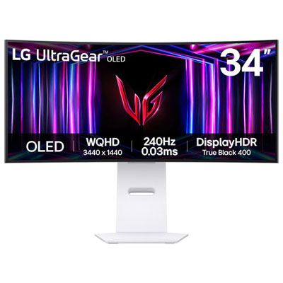 Boîte Ouverte - Moniteur De Jeu Freesync G-Sync Delo Incurvé Panoramique Wqhd 240 Hz De 34 Po Ultragear De Lg Avec Temps De Réponse De 0,03 Ms Gris À Gris (34Gs95Qe-W)
