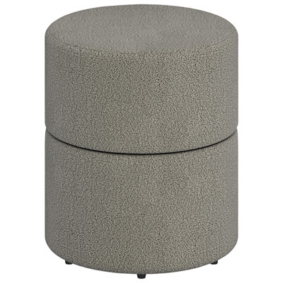 Pouf Pivotant Rond En Tissu !nspire - Gris Chaud