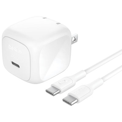 Chargeur Mural Usb-C 45 W De Belkin Avec Câble Usb-C - Blanc The best