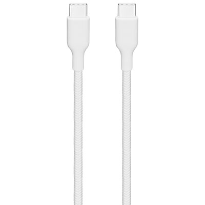 Best Buy Essentials 1.2m (4 ft.) USB-C to USB-C Braided Cable - White Works great